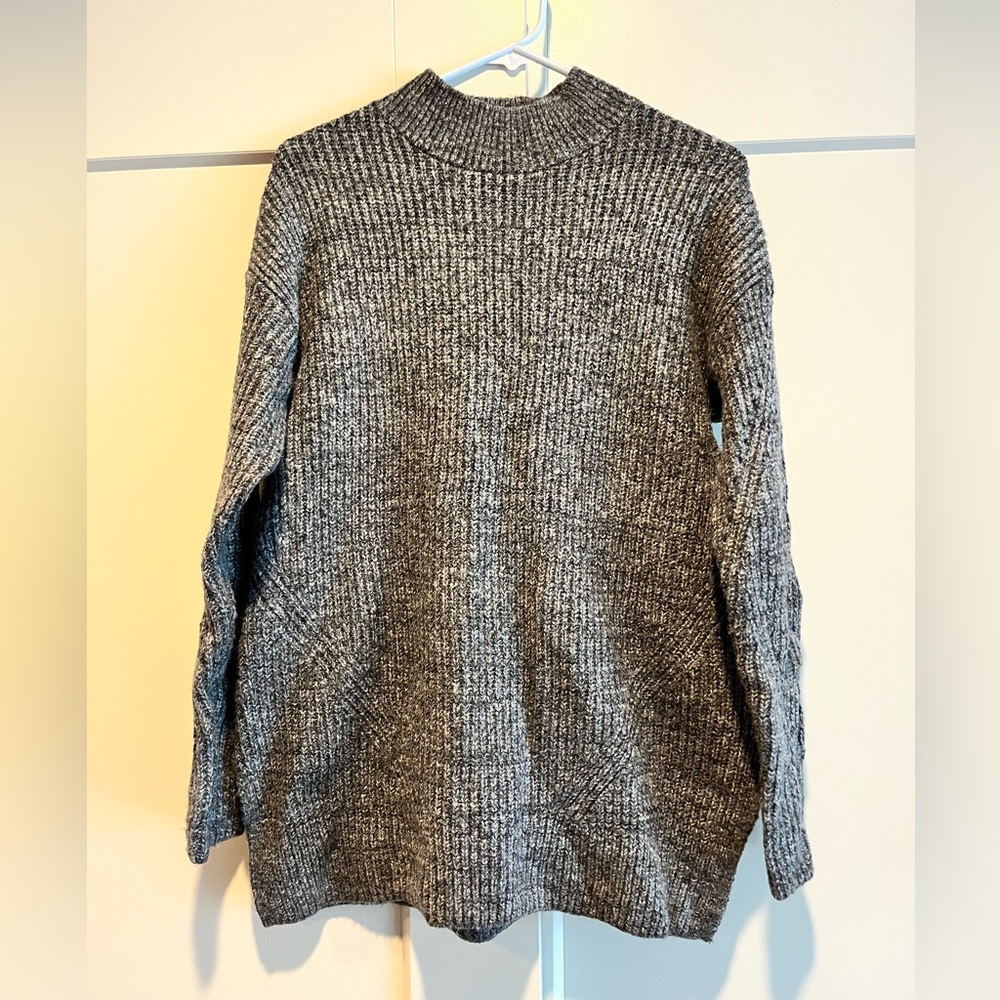 Old Navy Black/White Marled Tunic Sweater